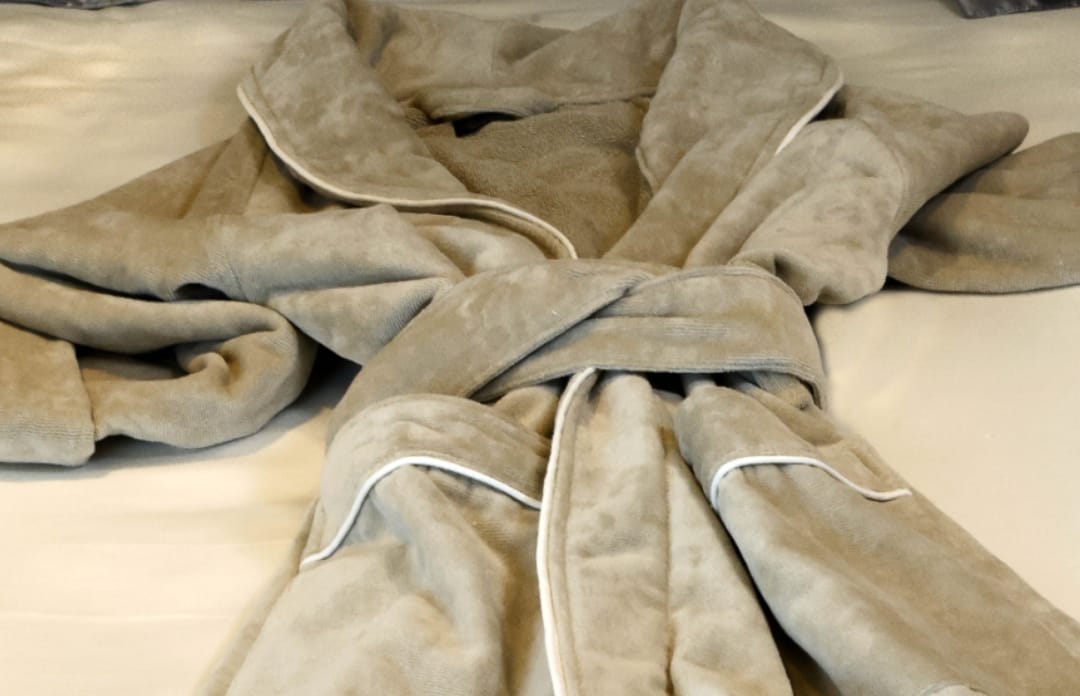 Accappatoio in cotone e velour